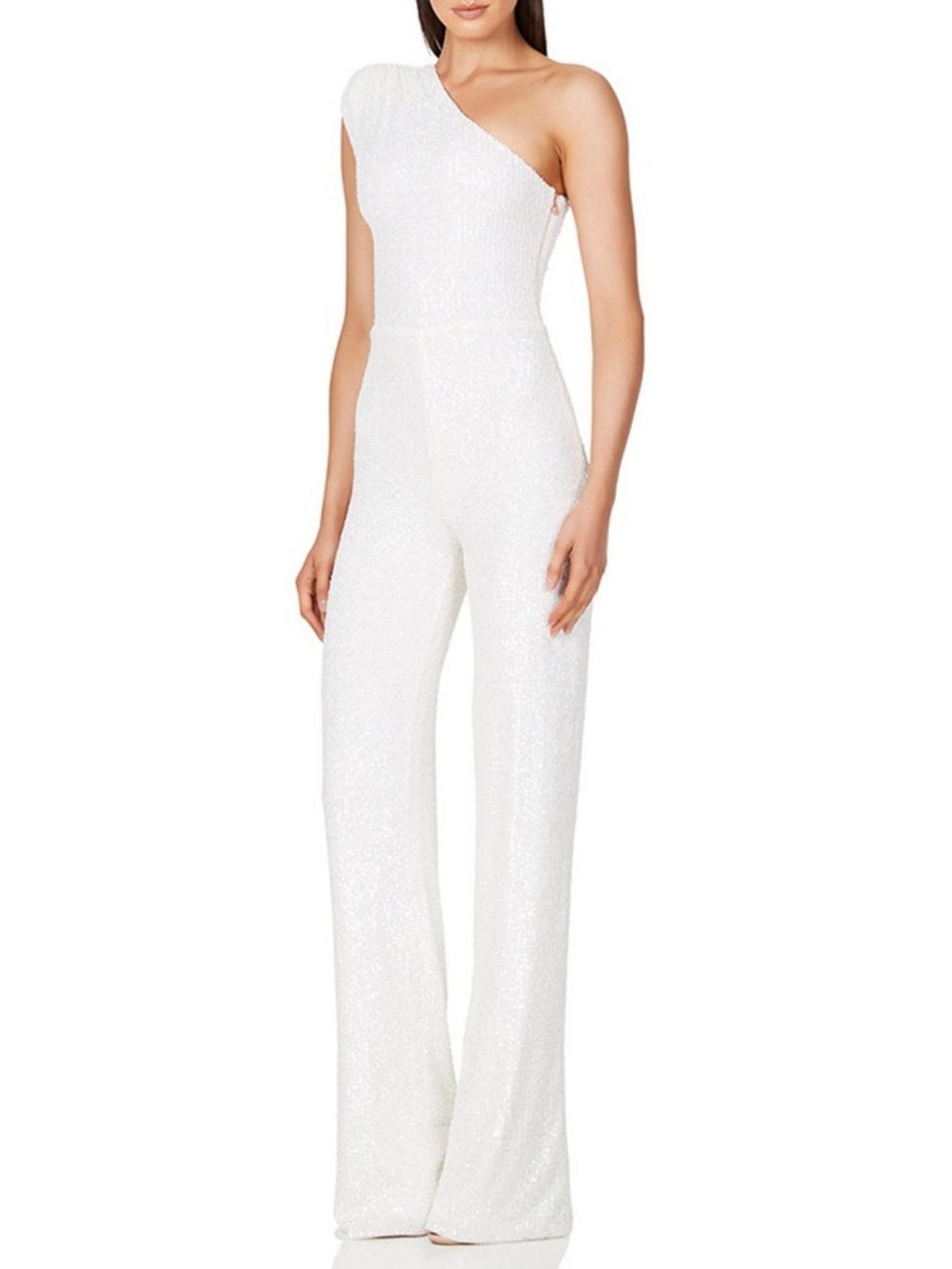 Asymmetrische Effen Westerse Slanke Rechte Jumpsuit