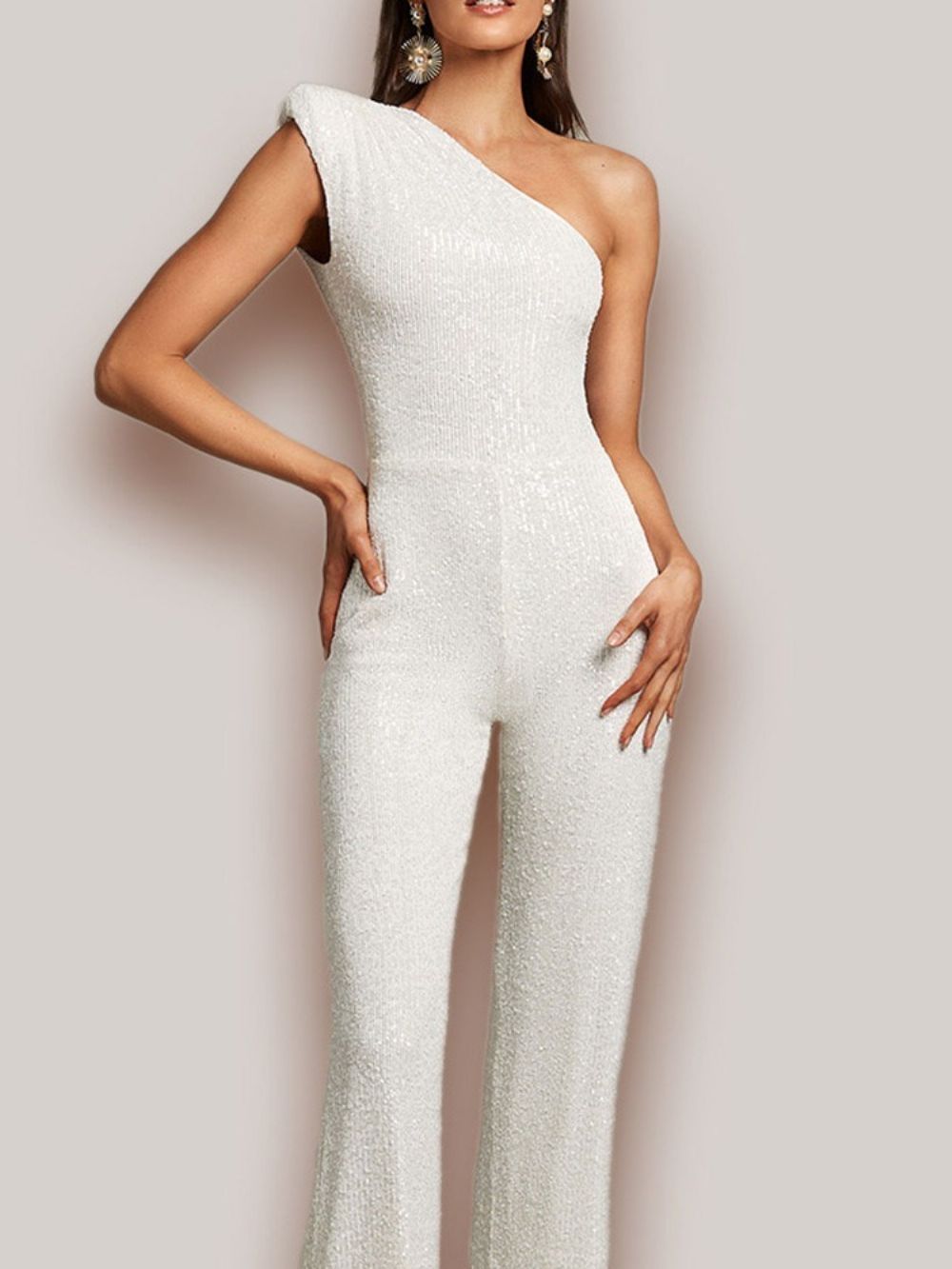 Asymmetrische Effen Westerse Slanke Rechte Jumpsuit