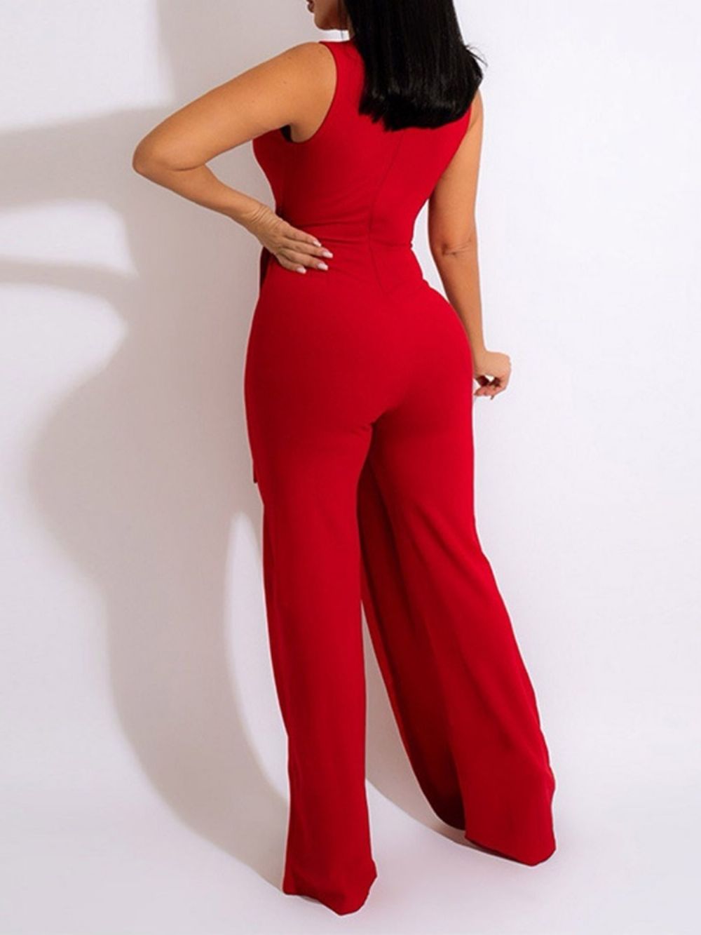 Asymmetrische Sexy Slanke Rechte Jumpsuit Over De Volledige Lengte