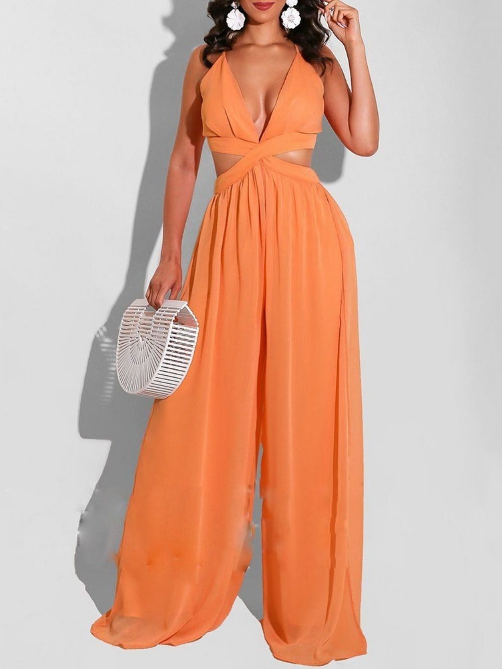 Backless Fashion-Jumpsuit Met Wijde Pijpen En Wijde Pijpen Dames