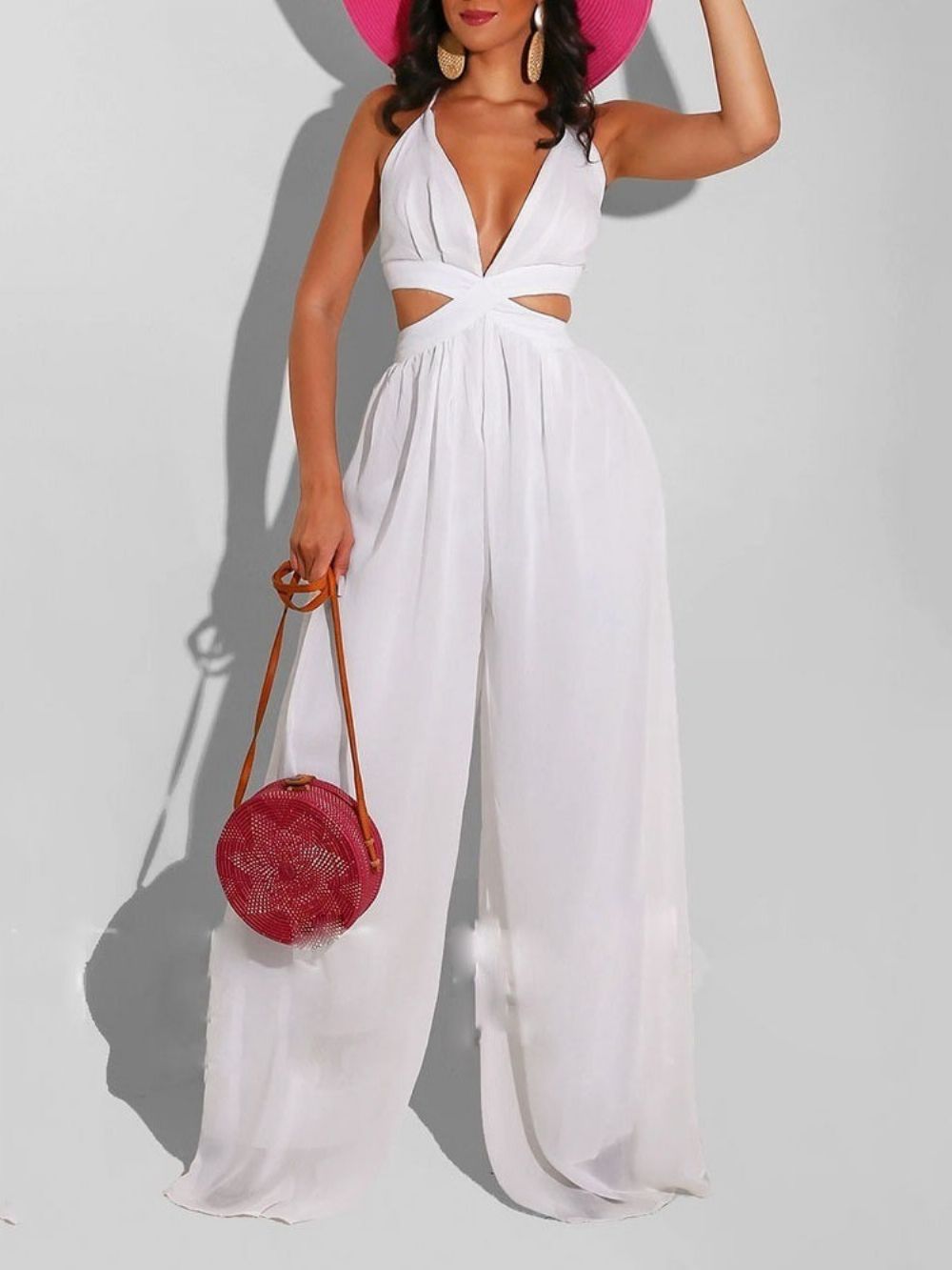 Backless Fashion-Jumpsuit Met Wijde Pijpen En Wijde Pijpen Dames