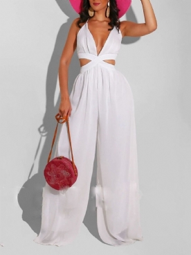 Backless Fashion-Jumpsuit Met Wijde Pijpen En Wijde Pijpen Dames