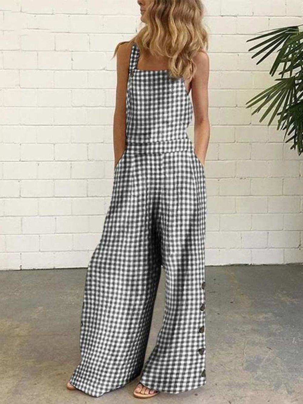 Casual Slim-Jumpsuit Dames Met Zakruit