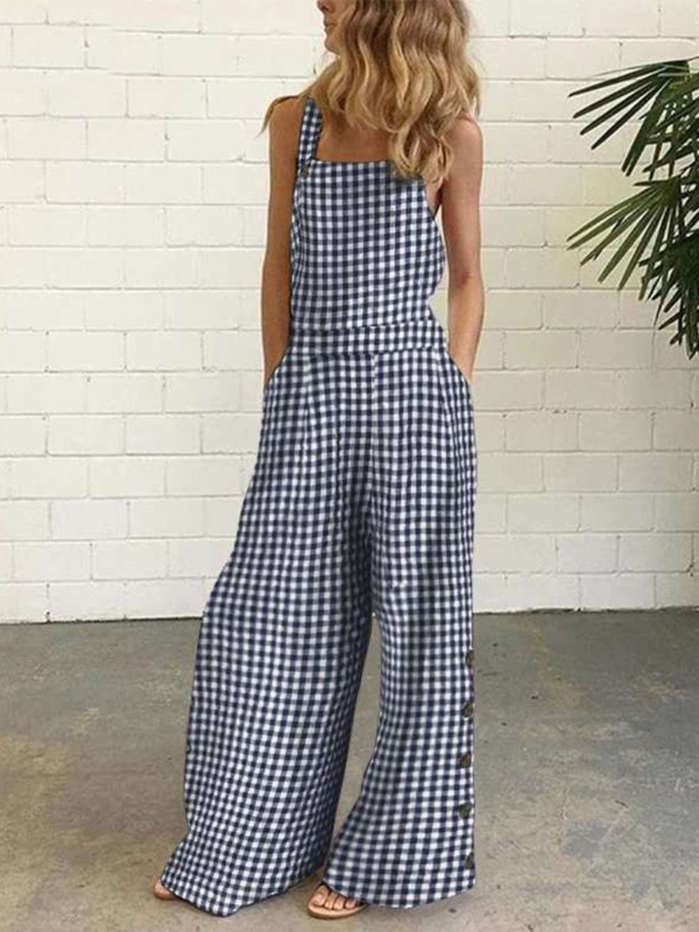 Casual Slim-Jumpsuit Dames Met Zakruit