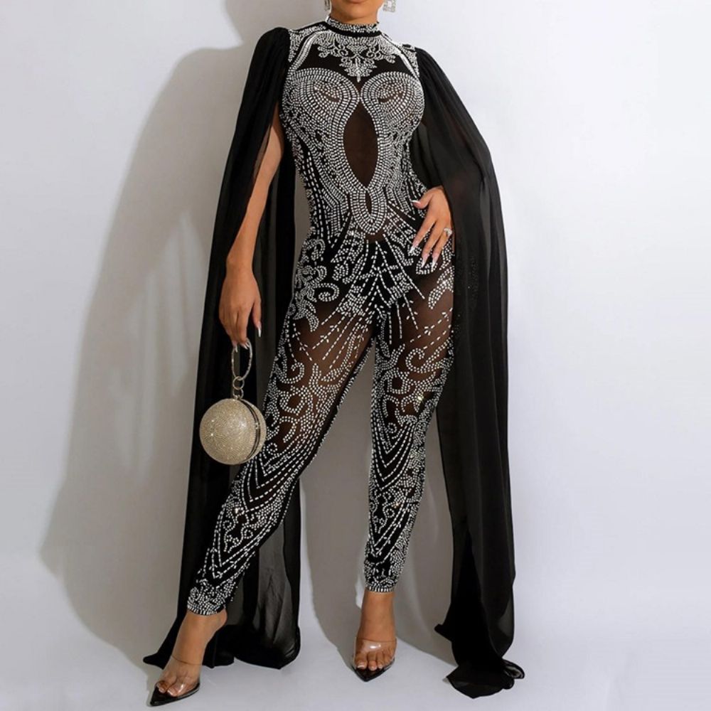 Diamond Full Length Fashion Skinny Potlood Broek Jumpsuit