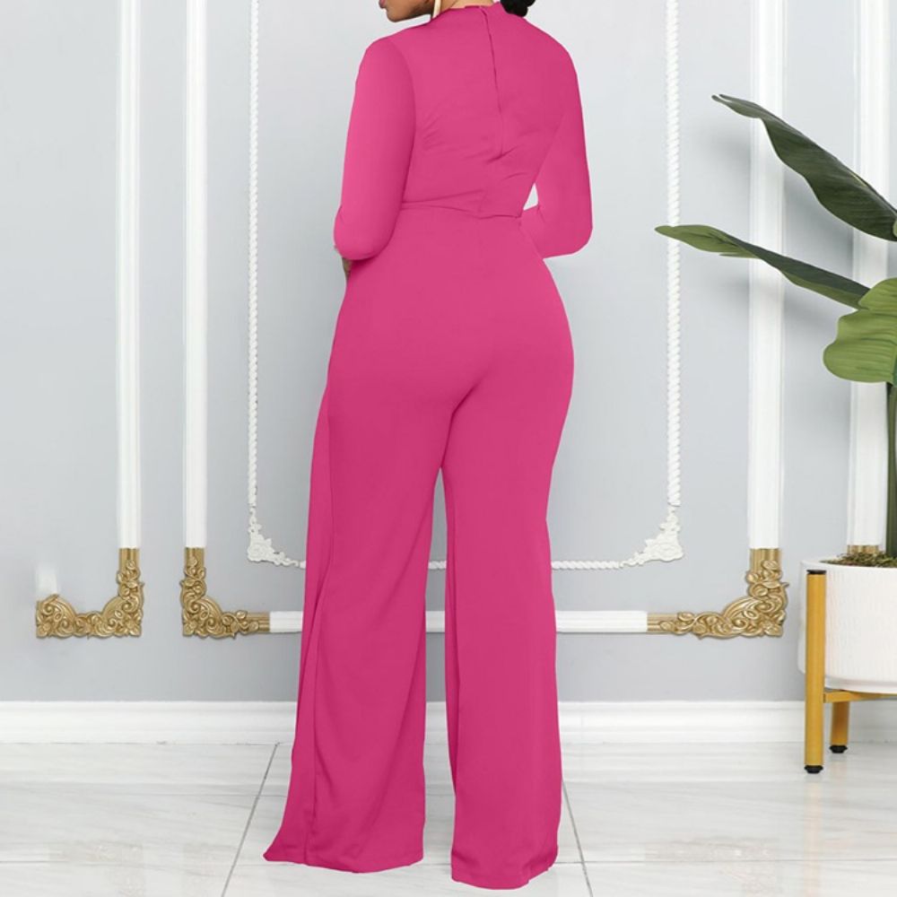 Effen Asymmetrische Mode-Jumpsuit Met Halfhoge Taille