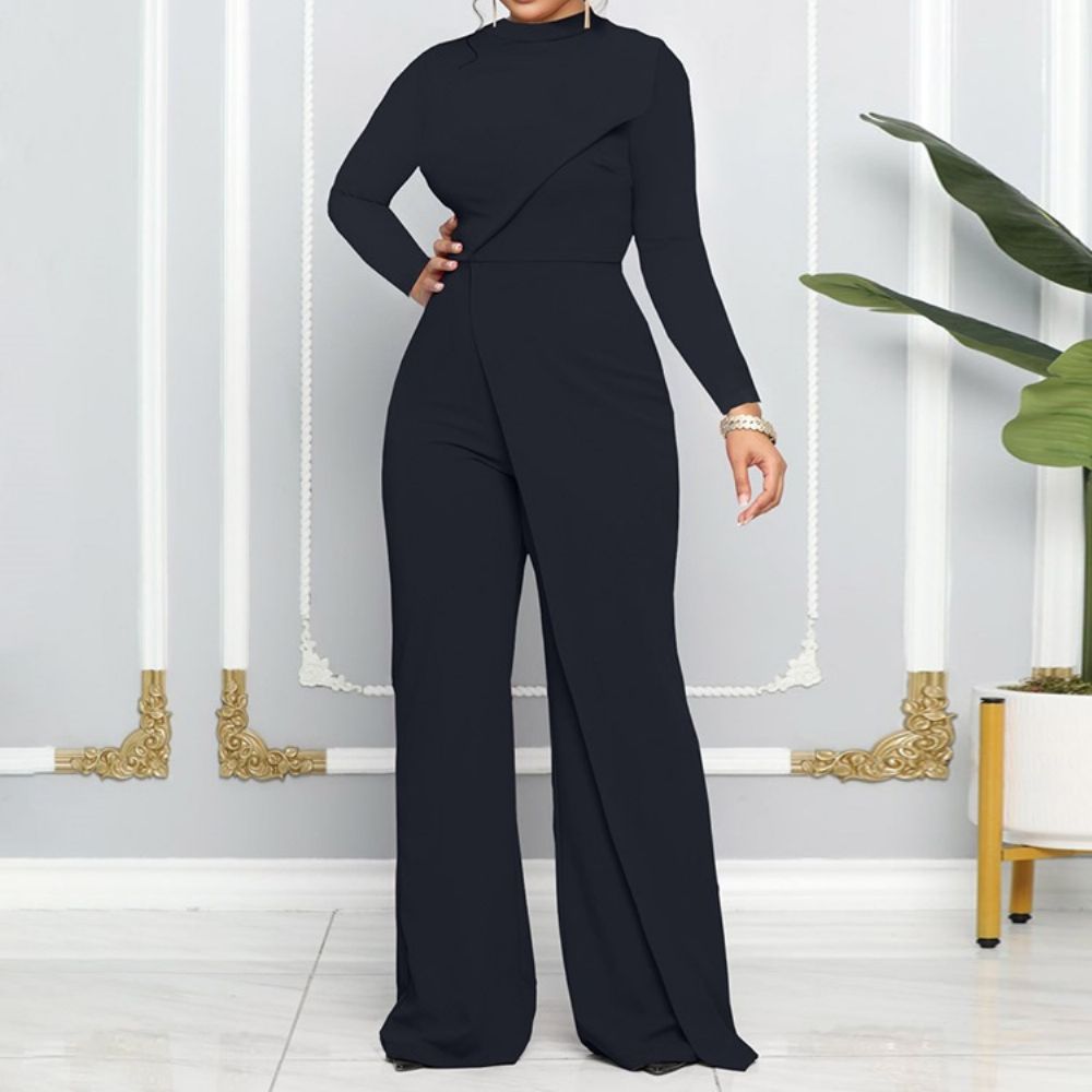 Effen Asymmetrische Mode-Jumpsuit Met Halfhoge Taille