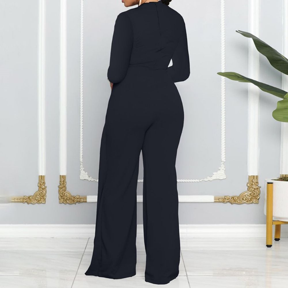 Effen Asymmetrische Mode-Jumpsuit Met Halfhoge Taille