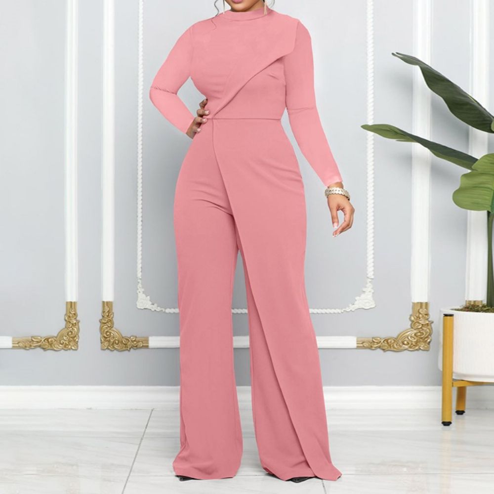 Effen Asymmetrische Mode-Jumpsuit Met Halfhoge Taille