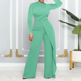 Effen Asymmetrische Mode-Jumpsuit Met Halfhoge Taille