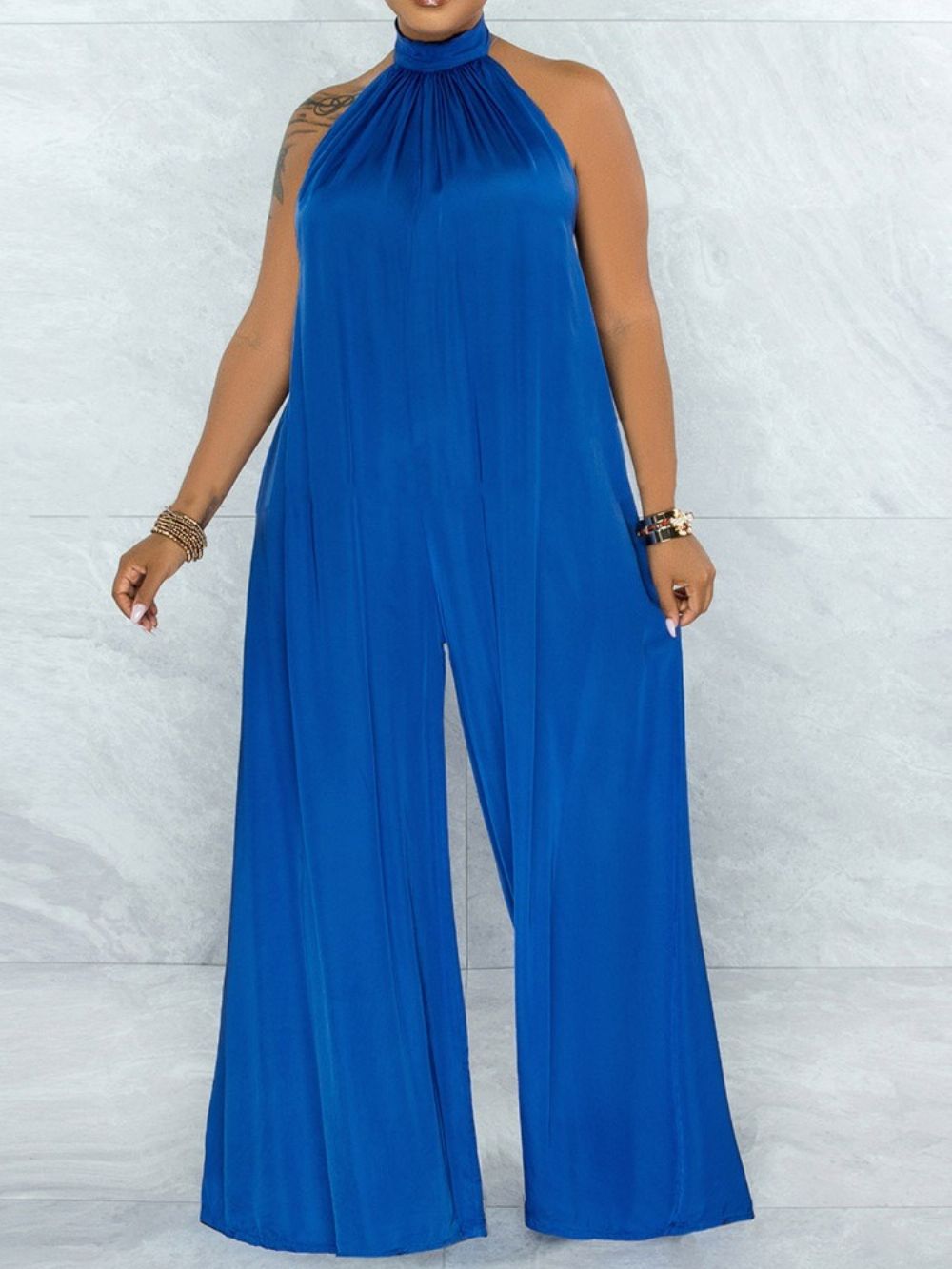 Effen Damesachtige Losse Rechte Jumpsuit Dames