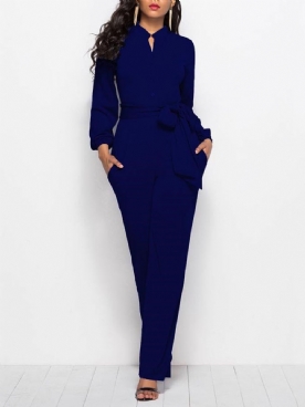 Effen Damesjumpsuit Met Veters