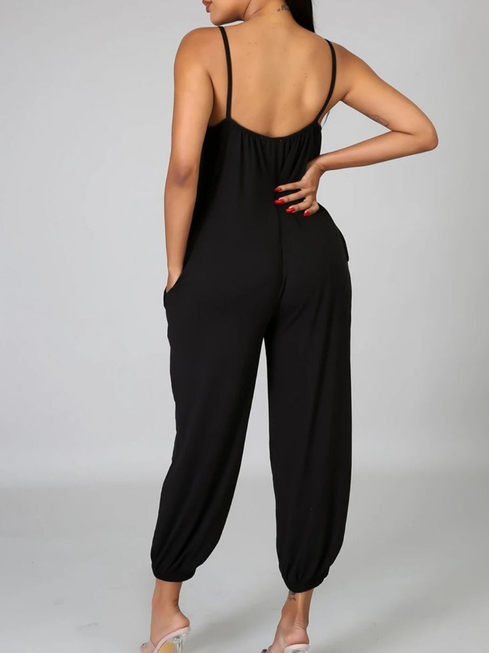 Effen Kantoor Dame Volledige Lengte Slanke Potlood Broek Jumpsuit Dames