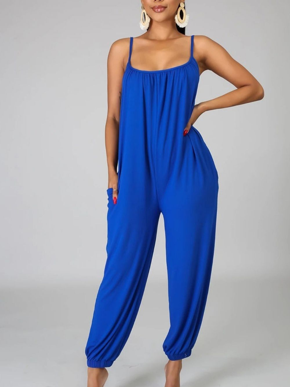 Effen Kantoor Dame Volledige Lengte Slanke Potlood Broek Jumpsuit Dames