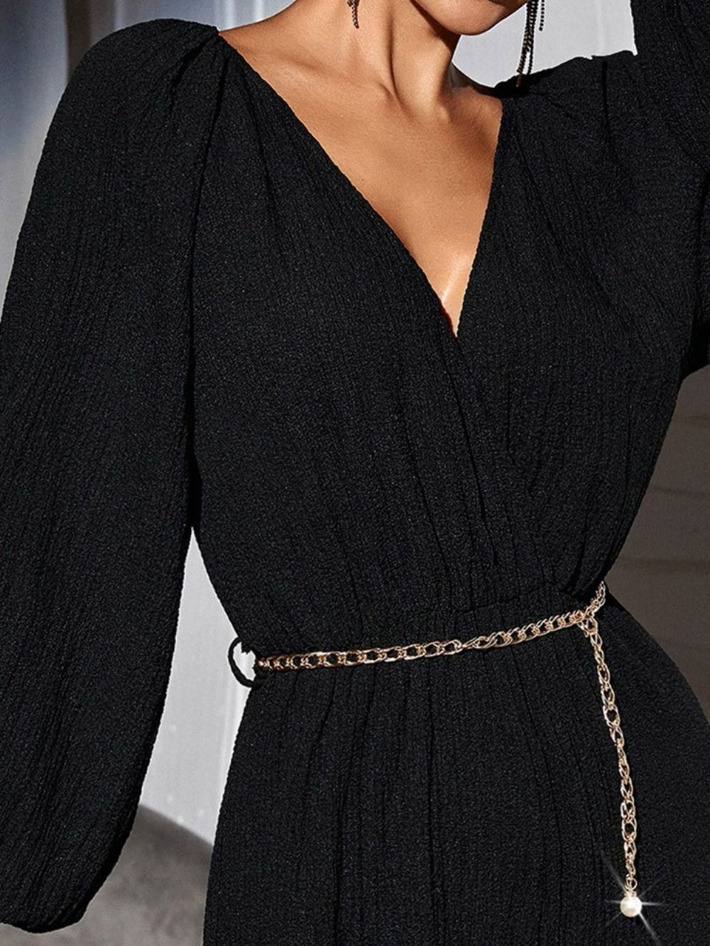 Effen Kantoordame Met Volledige Lengte Losse Mid-Taille Jumpsuit