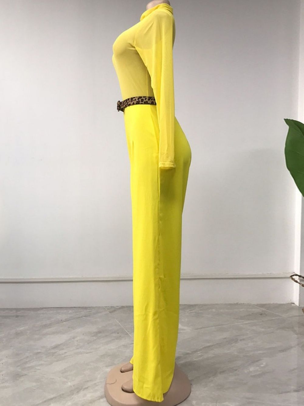 Effen Moderne Jumpsuit Met Volledige Lengte En Slanke Wijde Pijpen