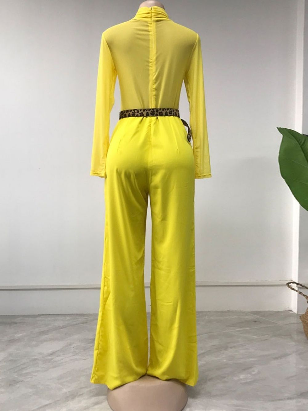 Effen Moderne Jumpsuit Met Volledige Lengte En Slanke Wijde Pijpen