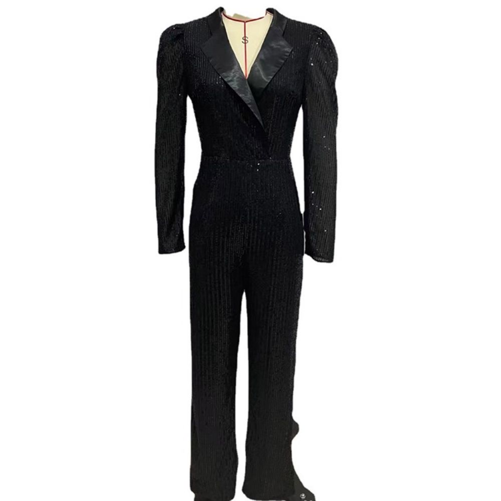 Effen Western-Jumpsuit Met Halfhoge Taille En Halfhoge Taille Dames