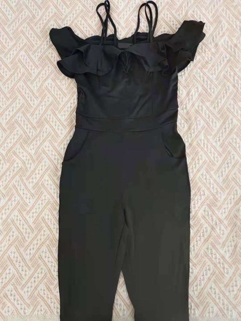 Enkellange Falbala Sexy Potlood Broek Slanke Jumpsuit