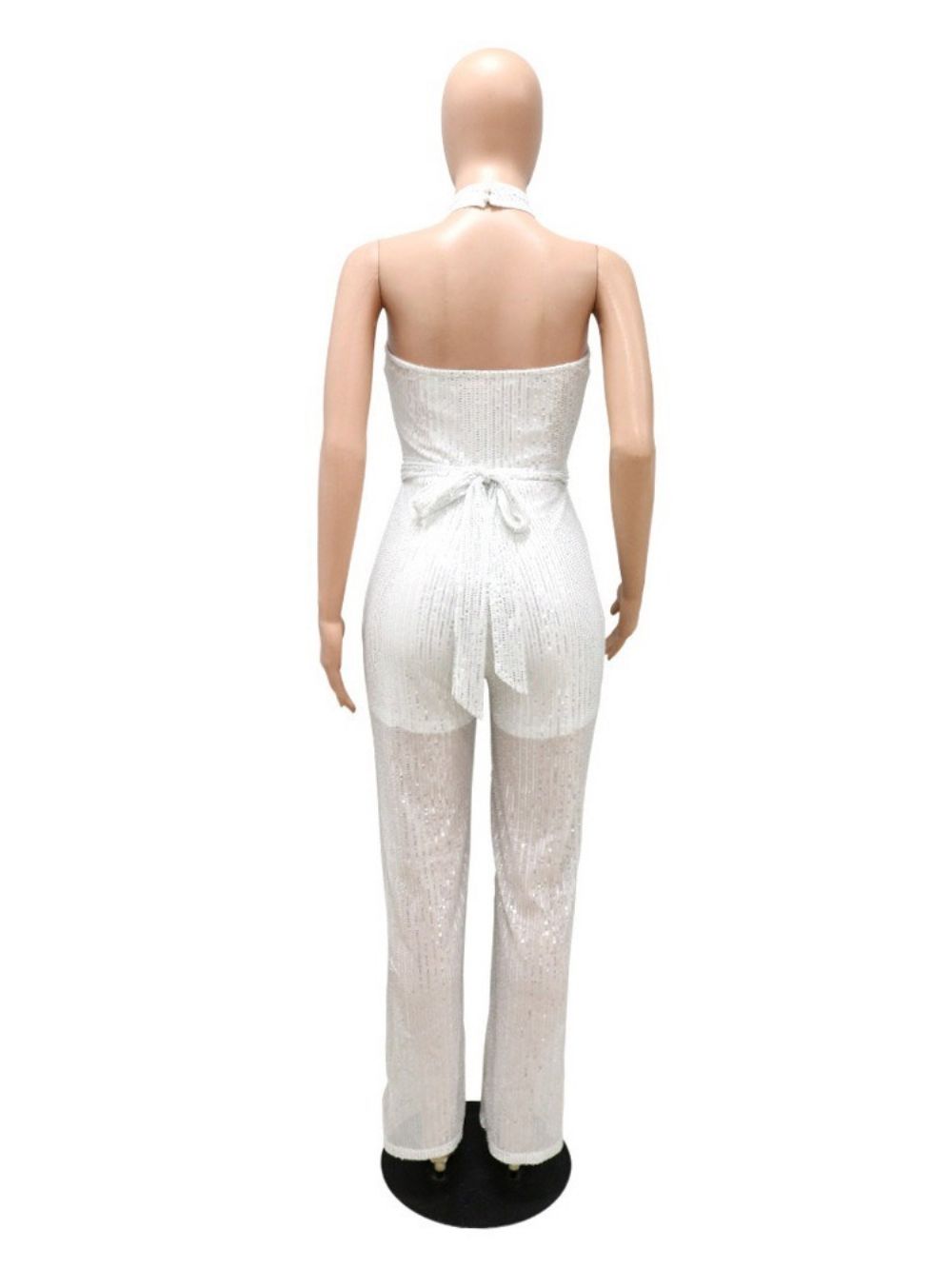 Full Length Office Lady Backless Rechte Jumpsuit Met Hoge Taille