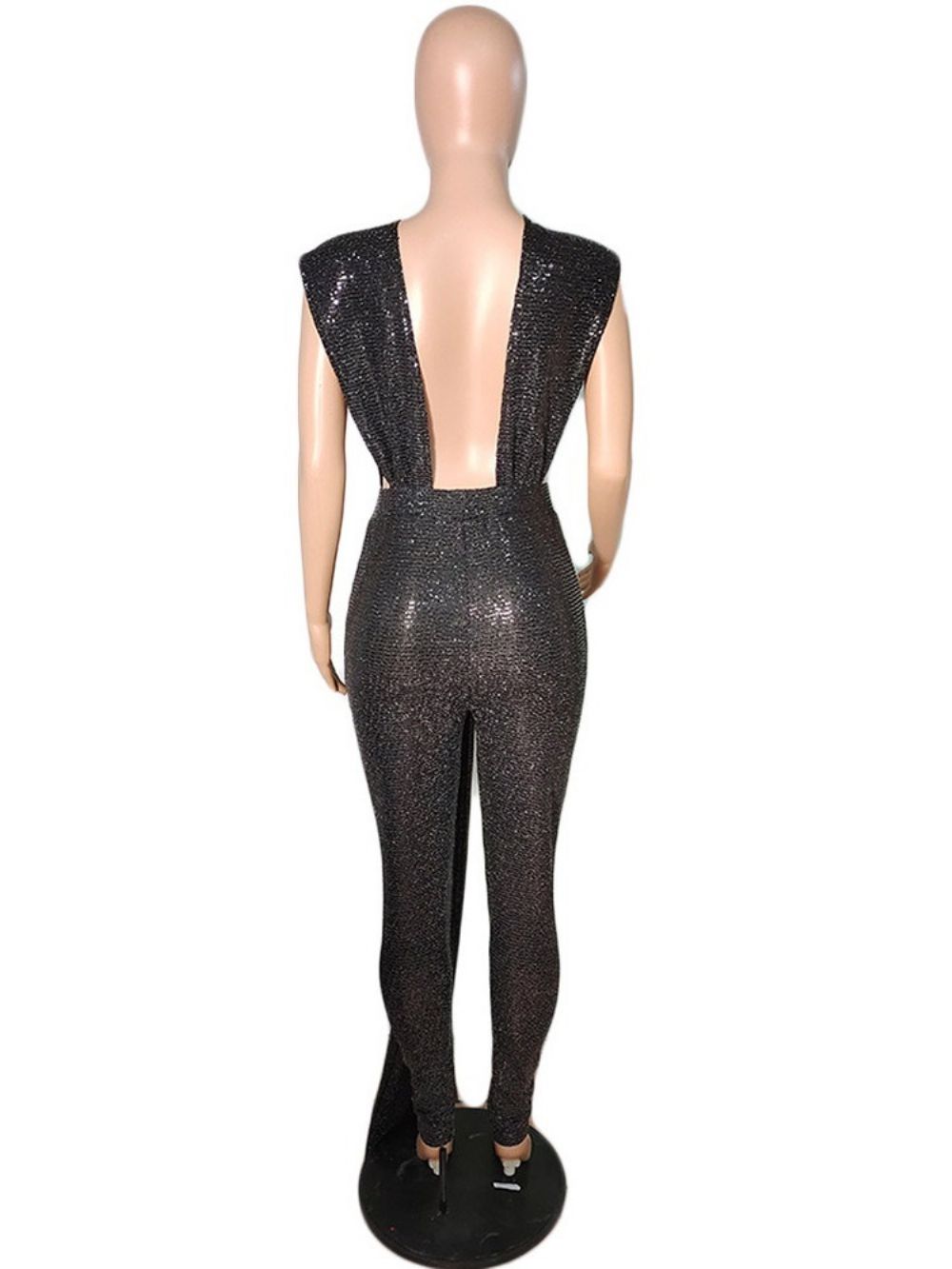 Lurex Effen Lange Slanke Potlood Broek Jumpsuit