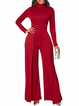 Mode Asymmetrische Slanke Jumpsuit Met Volledige Lengte En Halfhoge Taille