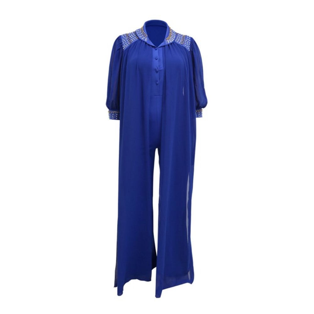 Mode Volledige Lengte Diamanten Rechte Slanke Jumpsuit