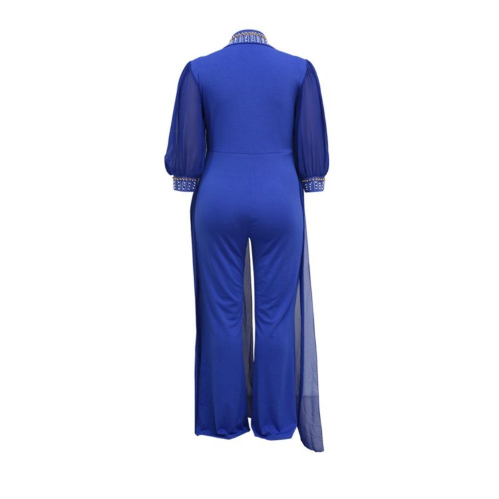 Mode Volledige Lengte Diamanten Rechte Slanke Jumpsuit