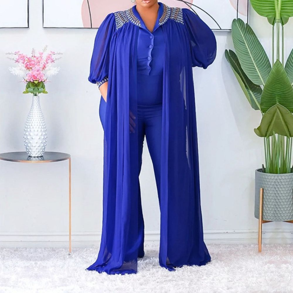 Mode Volledige Lengte Diamanten Rechte Slanke Jumpsuit