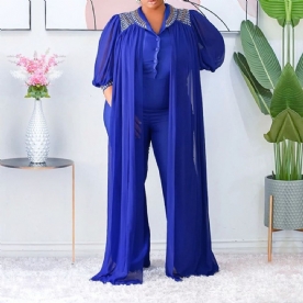 Mode Volledige Lengte Diamanten Rechte Slanke Jumpsuit