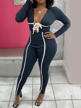 Mode Volledige Lengte Holle Hoge Taille Potlood Broek Jumpsuit