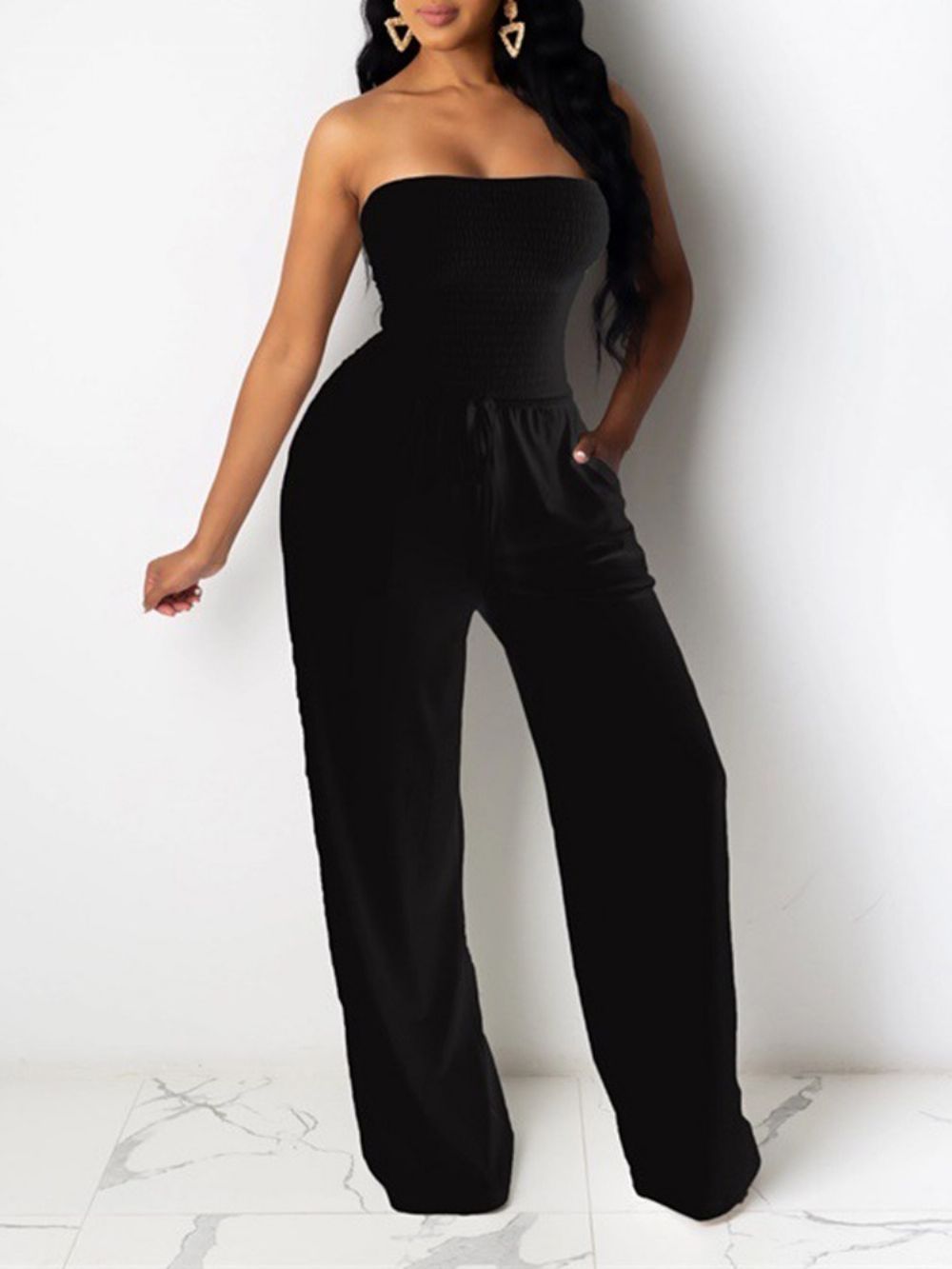 Modieuze Effen Effen Jumpsuit Dames