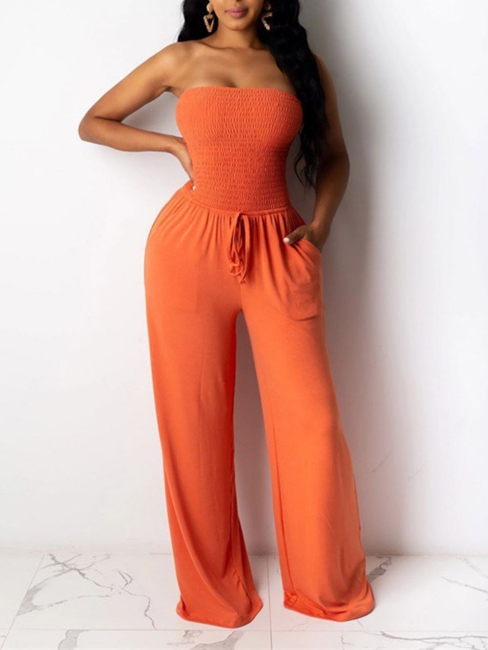 Modieuze Effen Effen Jumpsuit Dames