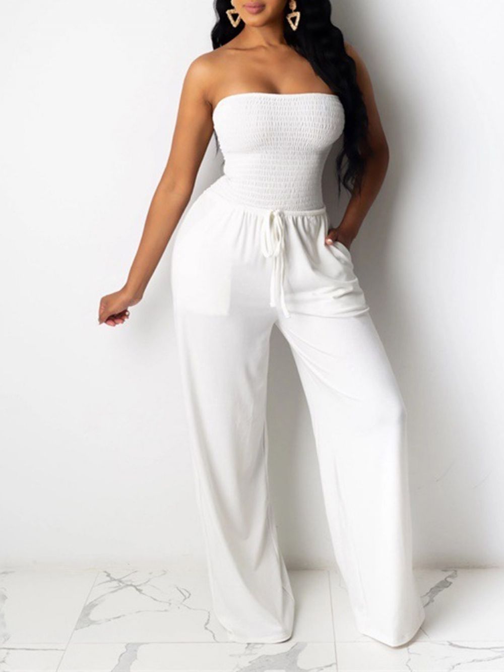 Modieuze Effen Effen Jumpsuit Dames