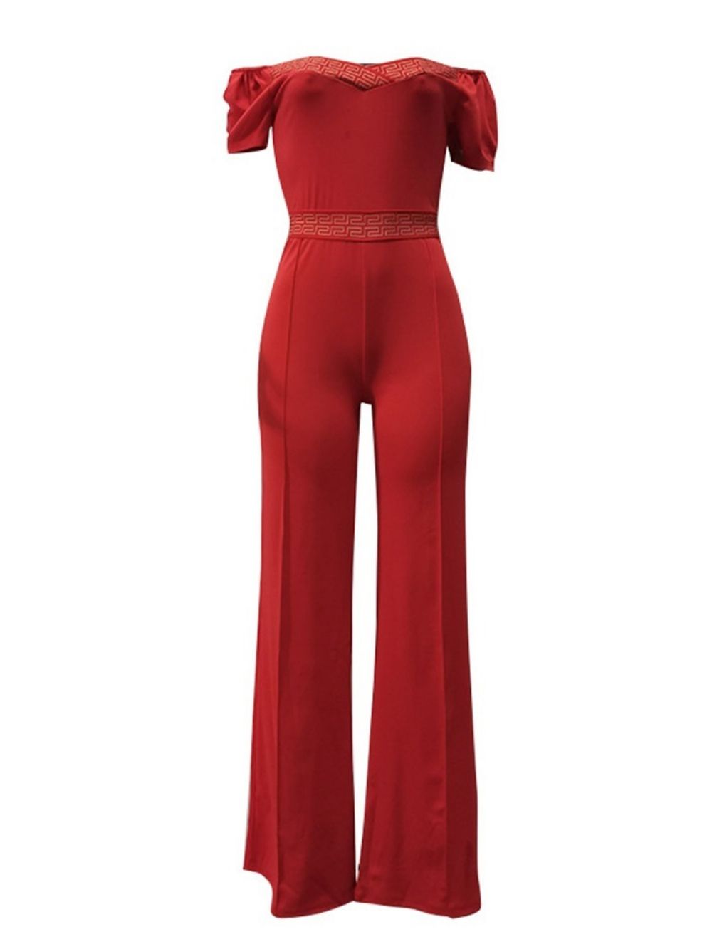 Modieuze Rechte Jumpsuit Over De Volledige Lengte Met Print