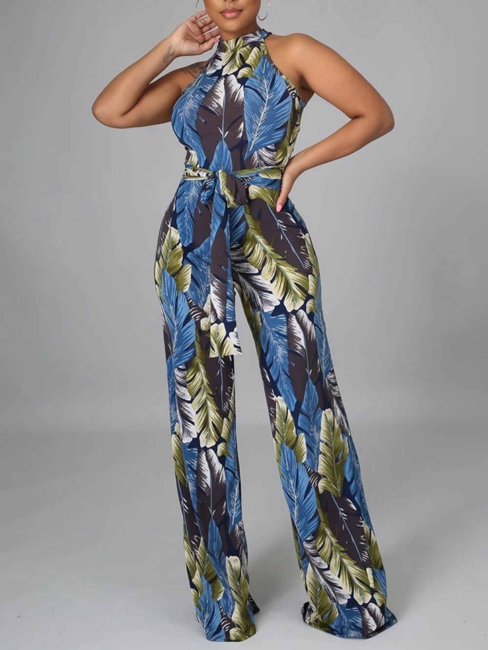 Rechte Rechte Damesjumpsuit Met Ritssluiting Over De Volledige Lengte Van Western Western