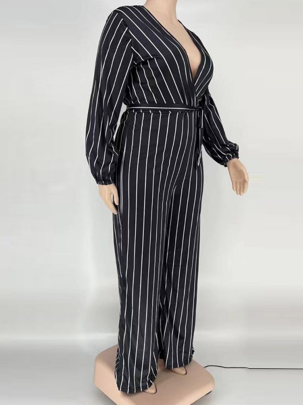 Rechte Jumpsuit Met Hoge Taille En Westerse Strepenprint