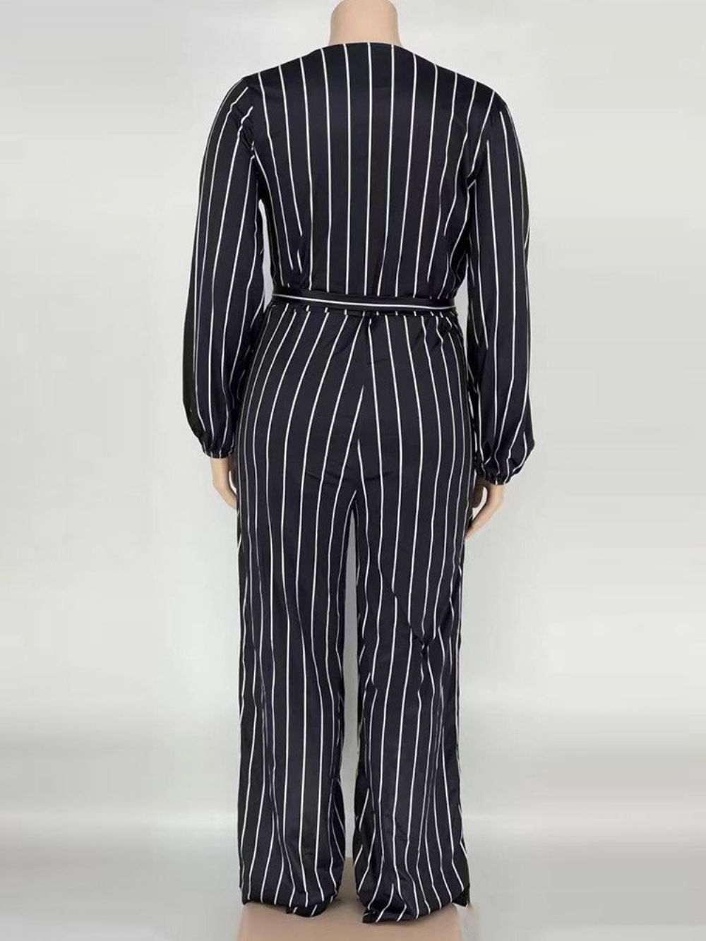 Rechte Jumpsuit Met Hoge Taille En Westerse Strepenprint