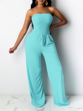 Sexy Backless Effen Mid Waist Losse Jumpsuit