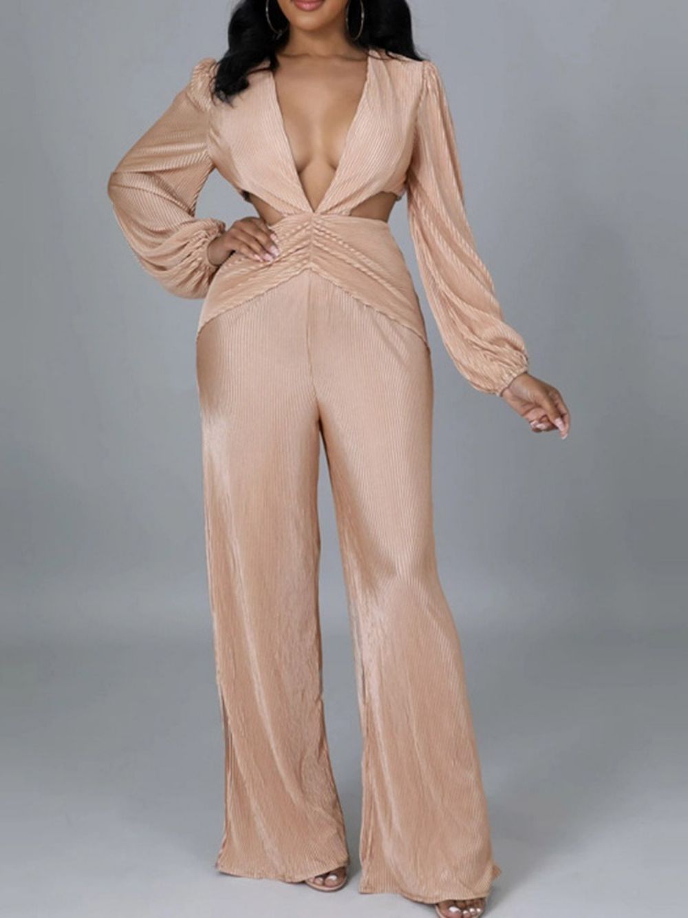 Sexy Volle Lengte Effen Hoge Taille Slanke Jumpsuit