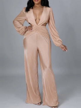 Sexy Volle Lengte Effen Hoge Taille Slanke Jumpsuit