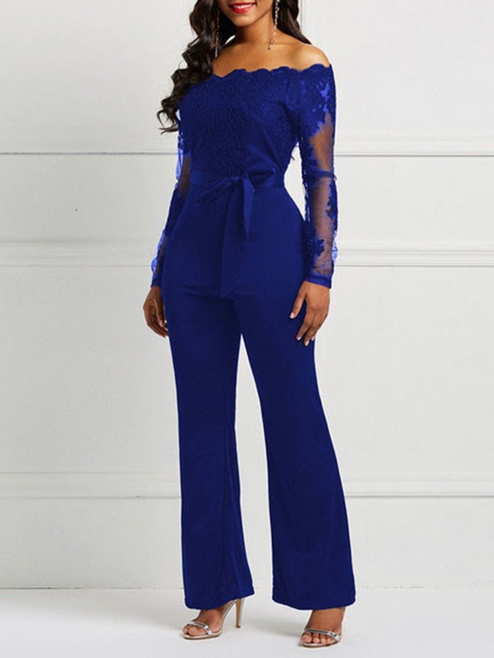 Skinny Damesjumpsuit Met Kanten Patchwork