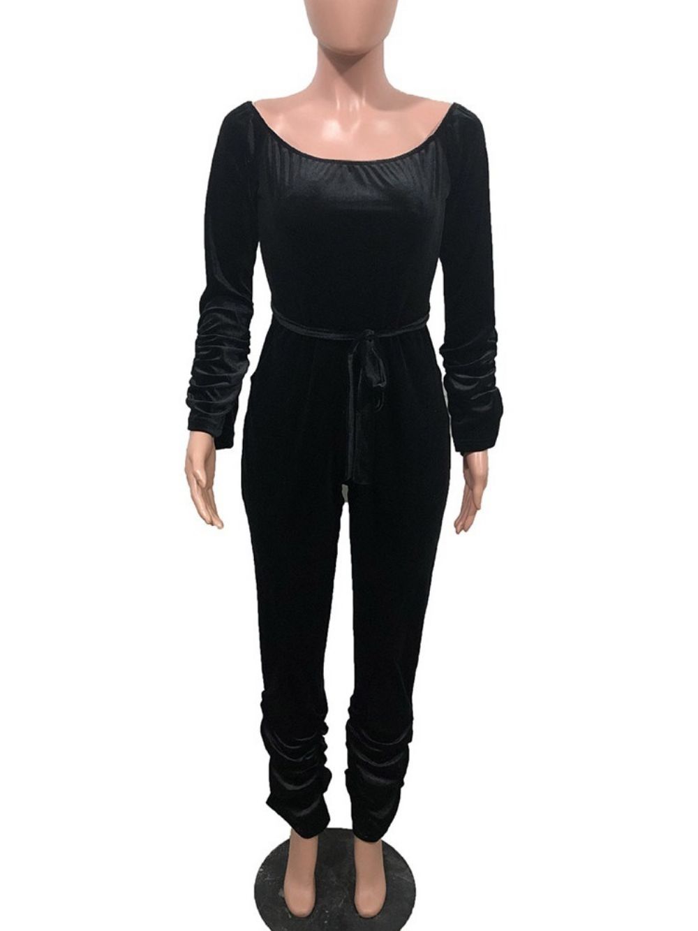 Slanke Jumpsuit Met Veters Over De Volledige Lengte Van Western Bellbottoms