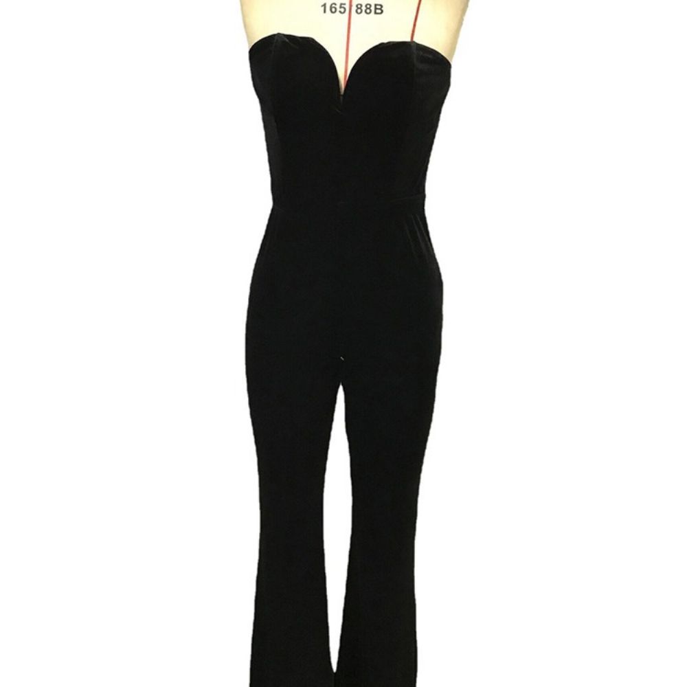 Veren Effen Western Mid-Taille Rechte Jumpsuit