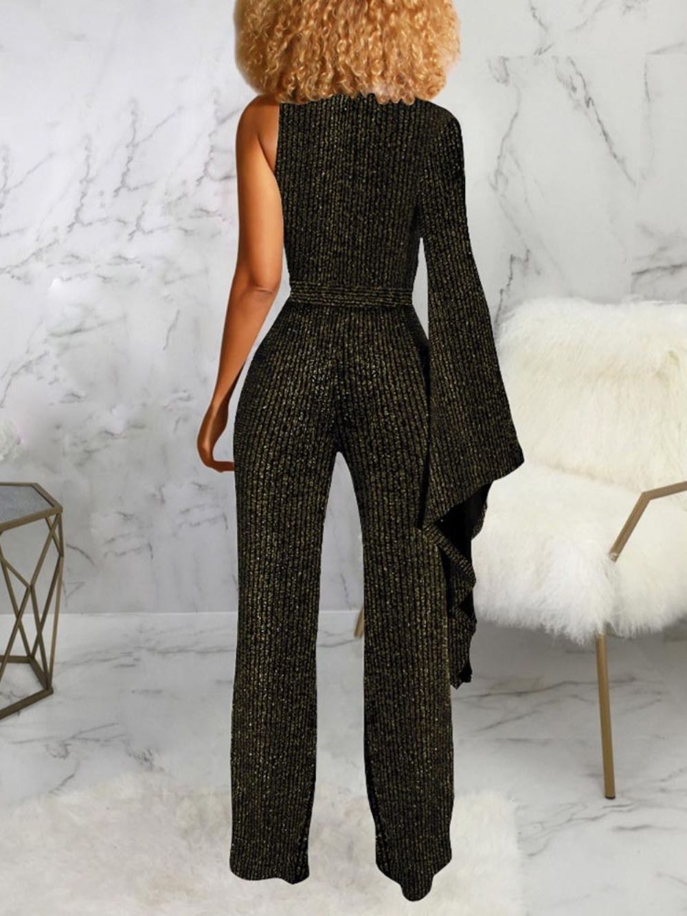 Volledige Lengte Effen Sexy Slanke Mid Waist Dames Jumpsuit