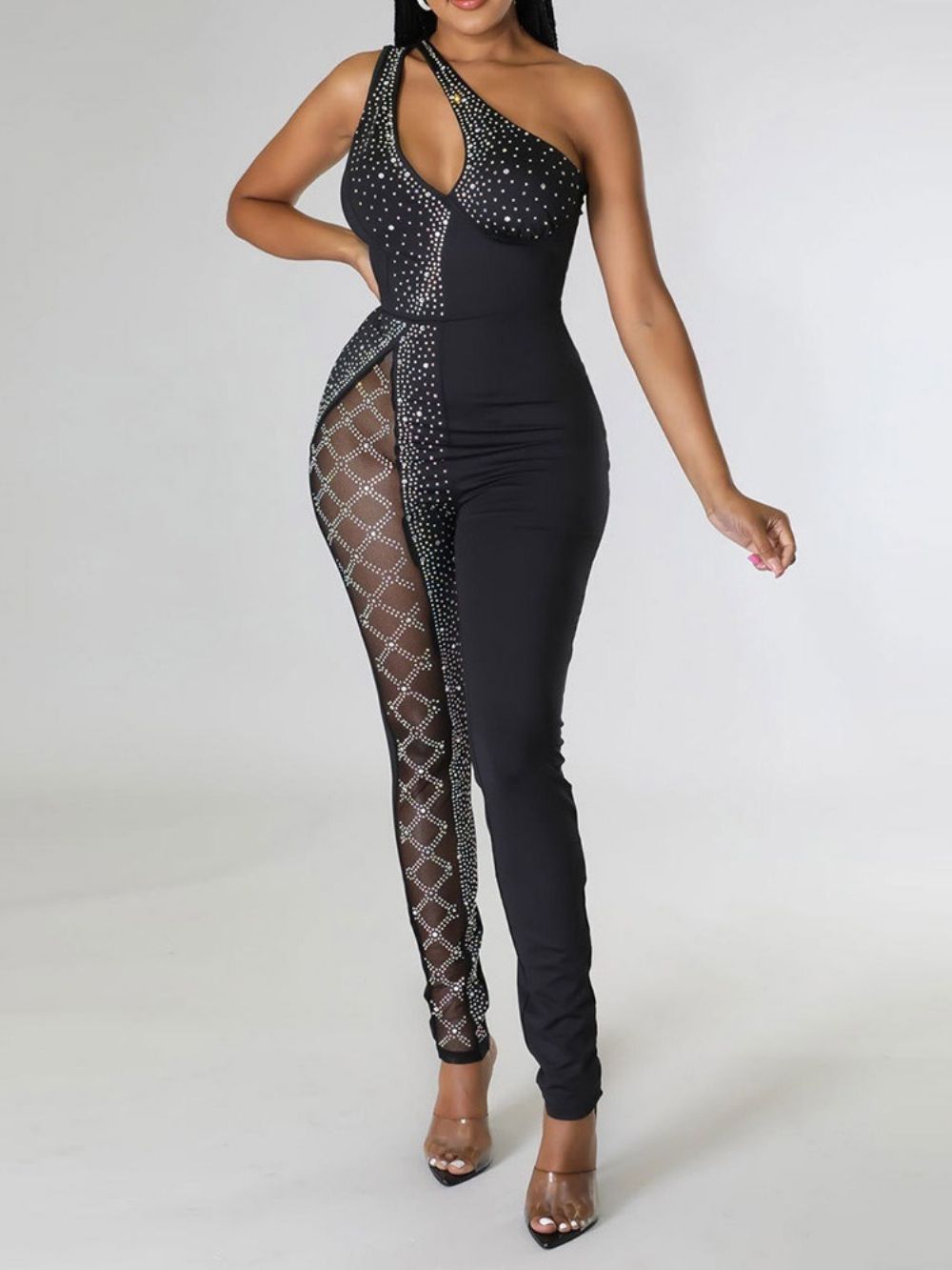 Western Diamond Potloodbroek Met Volledige Lengte Slanke Jumpsuit