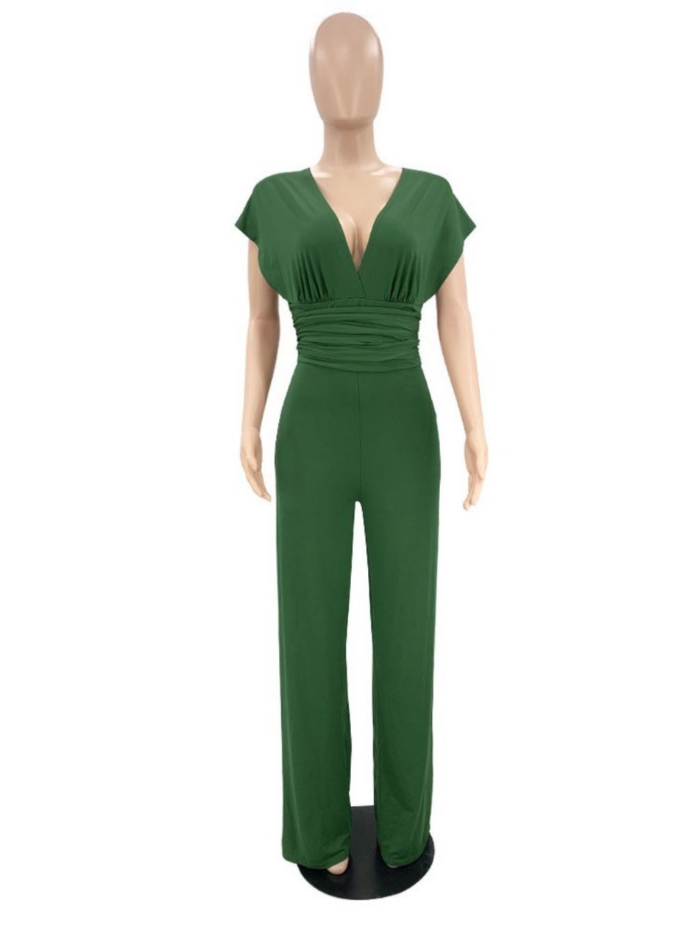 Westerse Rechte Jumpsuit Met Veters Over De Volledige Lengte En Hoge Taille