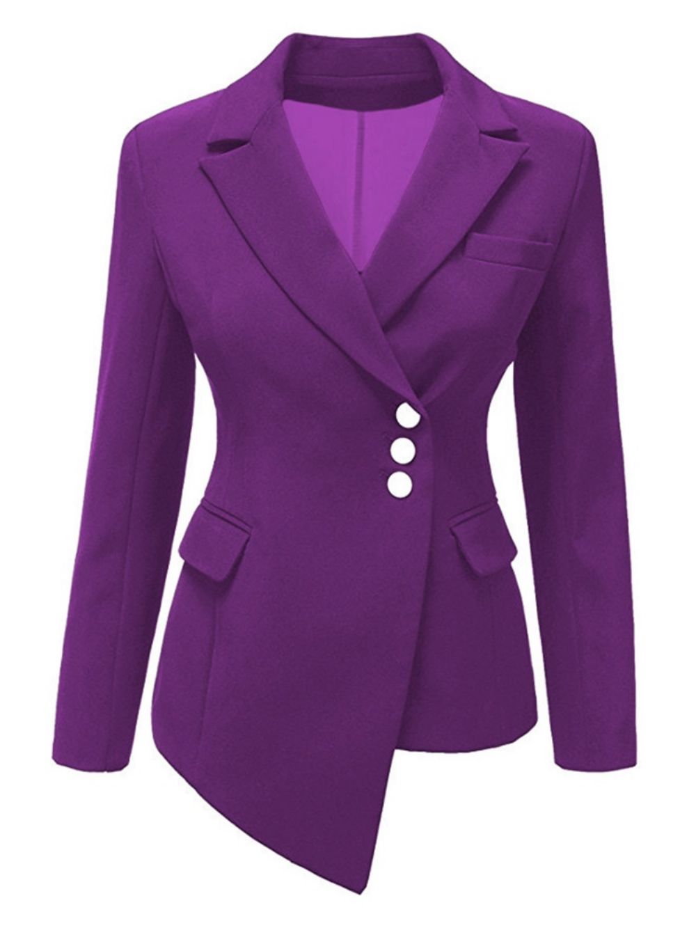 Asymmetrische Blazer Met Effen Revers