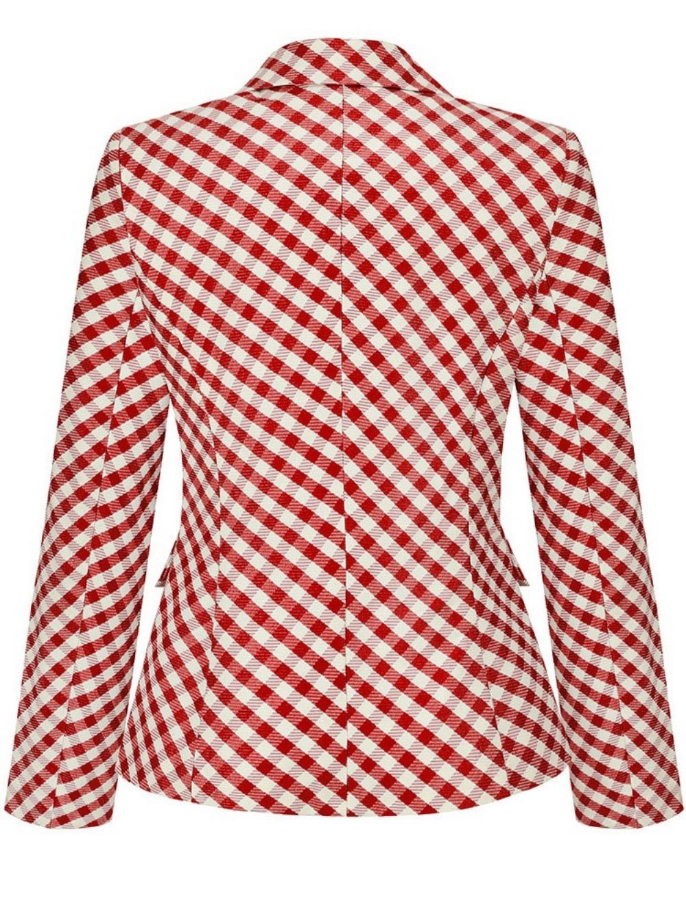 Double-Breasted Getande Revers Houndstooth Herfst Regular Casual Blazer