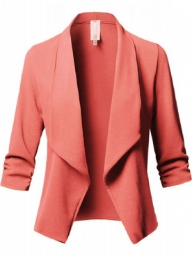 Effen Blazer Met Lange Mouwen Standaard Regular Casual Blazer